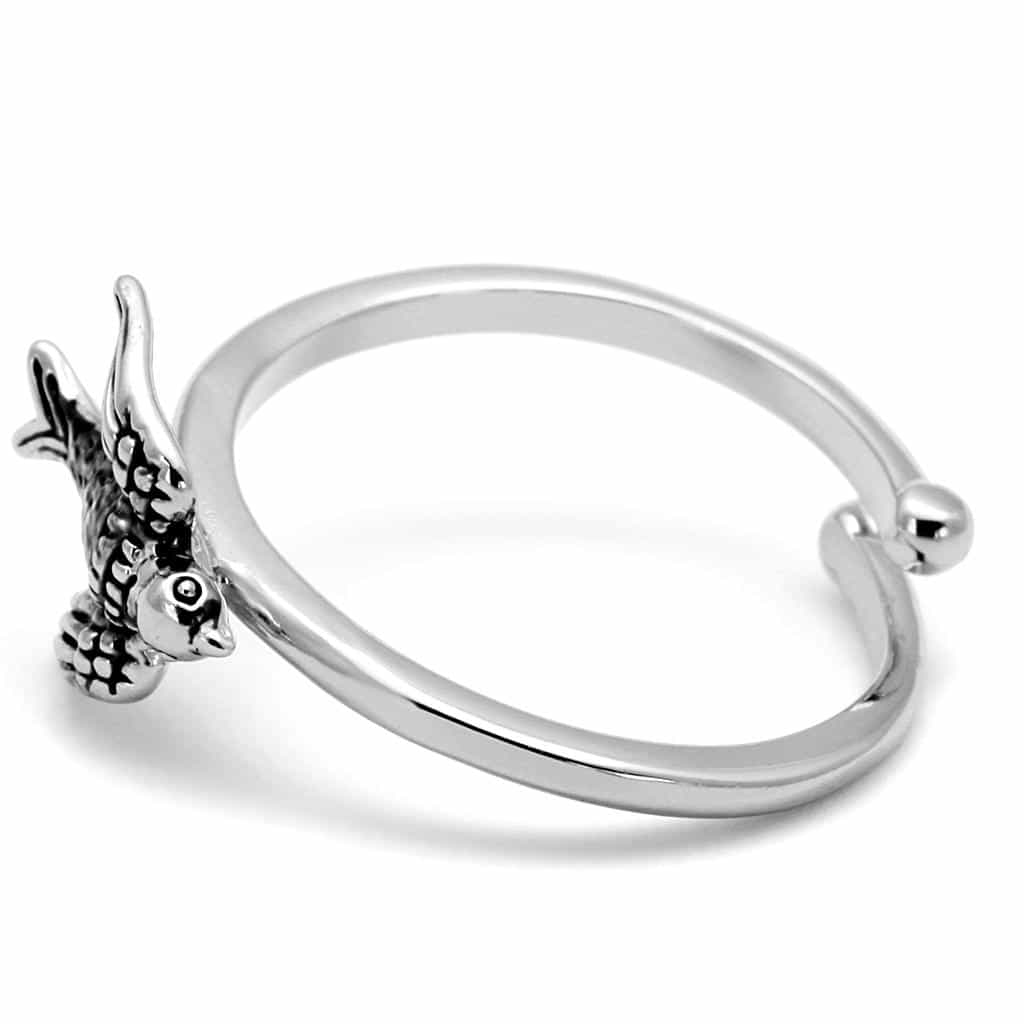 Brass Silver Swallow Bird Adjustable Toe Ring view 3