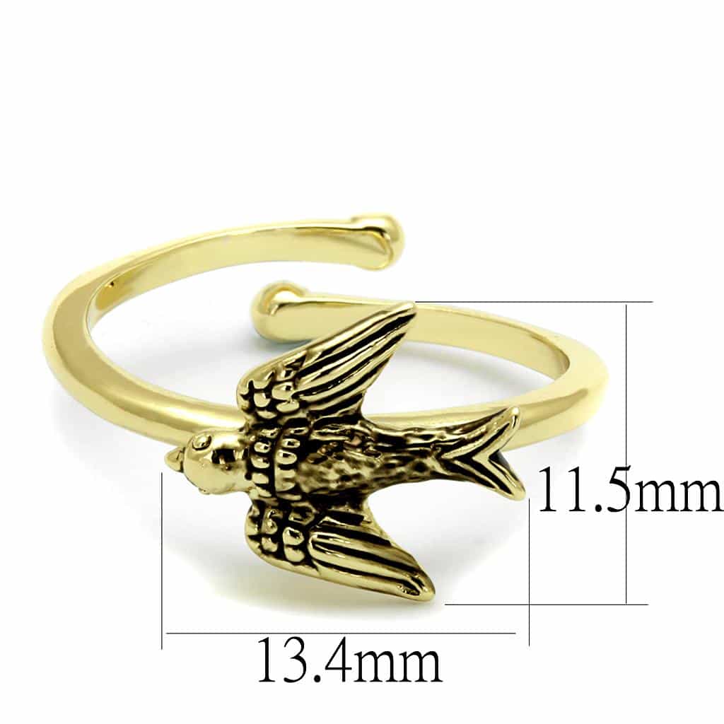 Brass Gold Swallow Bird Adjustable Toe Ring view 2