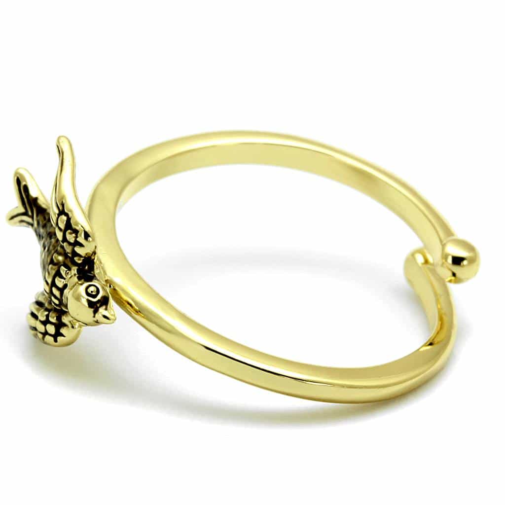 Brass Gold Swallow Bird Adjustable Toe Ring view 3