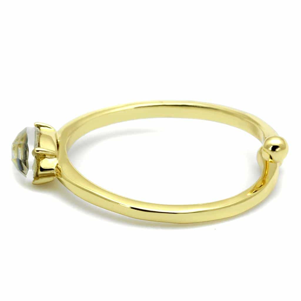 Brass Gold Abalone Shell Marquise Solitaire Toe Ring view 3