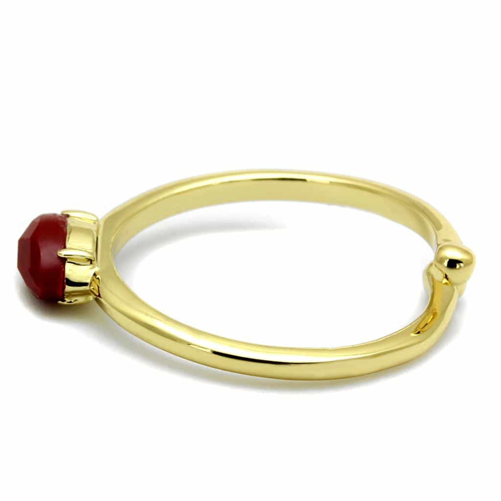 Brass Gold Red Faceted Marquise Solitaire Toe Ring view 3