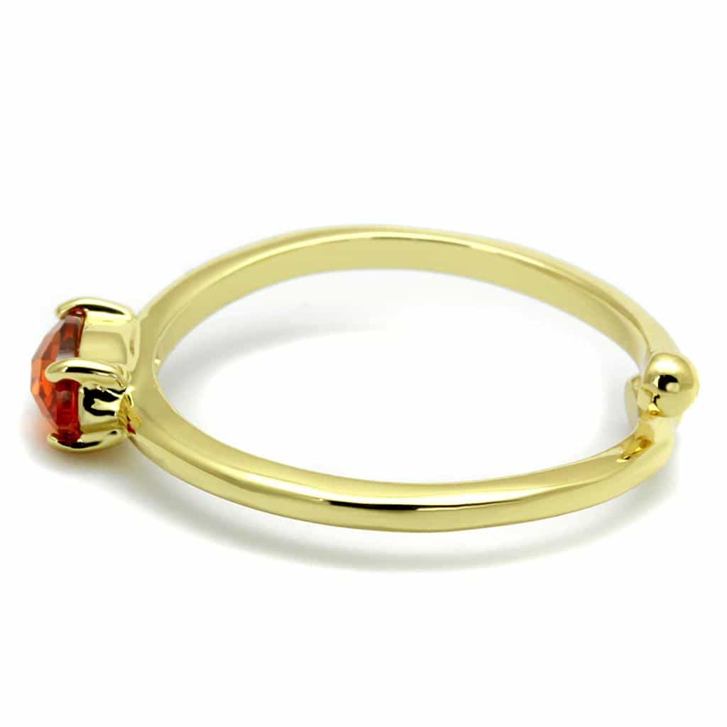 Brass Gold Orange Marquise Solitaire Toe Ring view 3