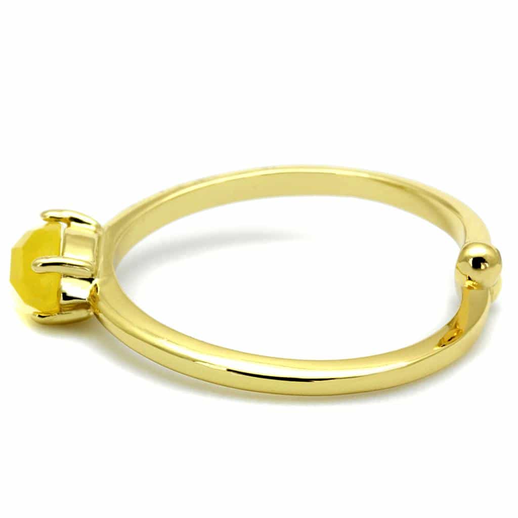 Brass Gold Yellow Cat Eye Marquise Solitaire Toe Ring view 3