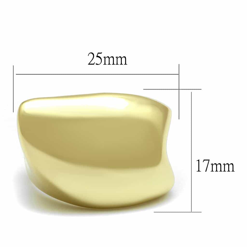 Brass Gold Polished Sculptural Asymmetric Wide Band Ring view 2