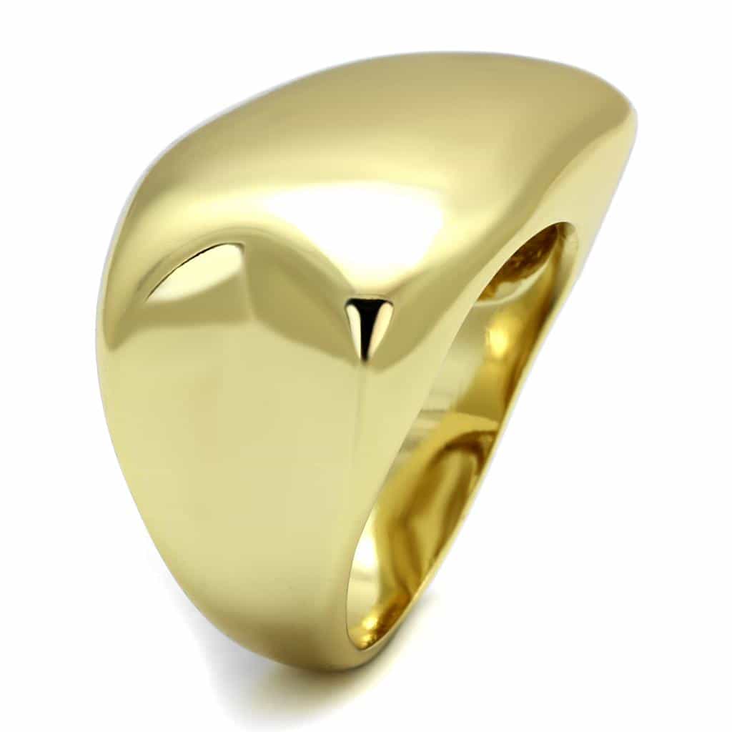 Brass Gold Polished Sculptural Asymmetric Wide Band Ring view 3