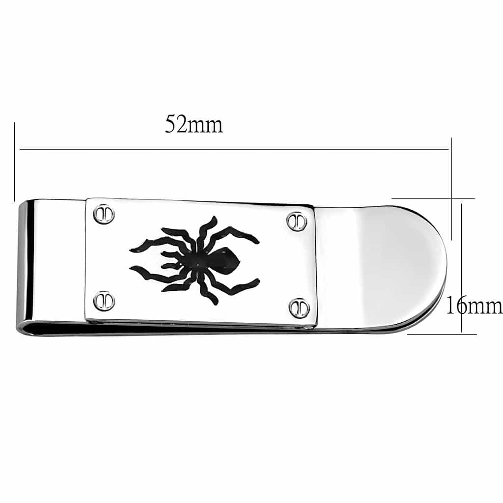 Brass Silver Spider Engraved Money Clip | The Stainless Jewelry view 2