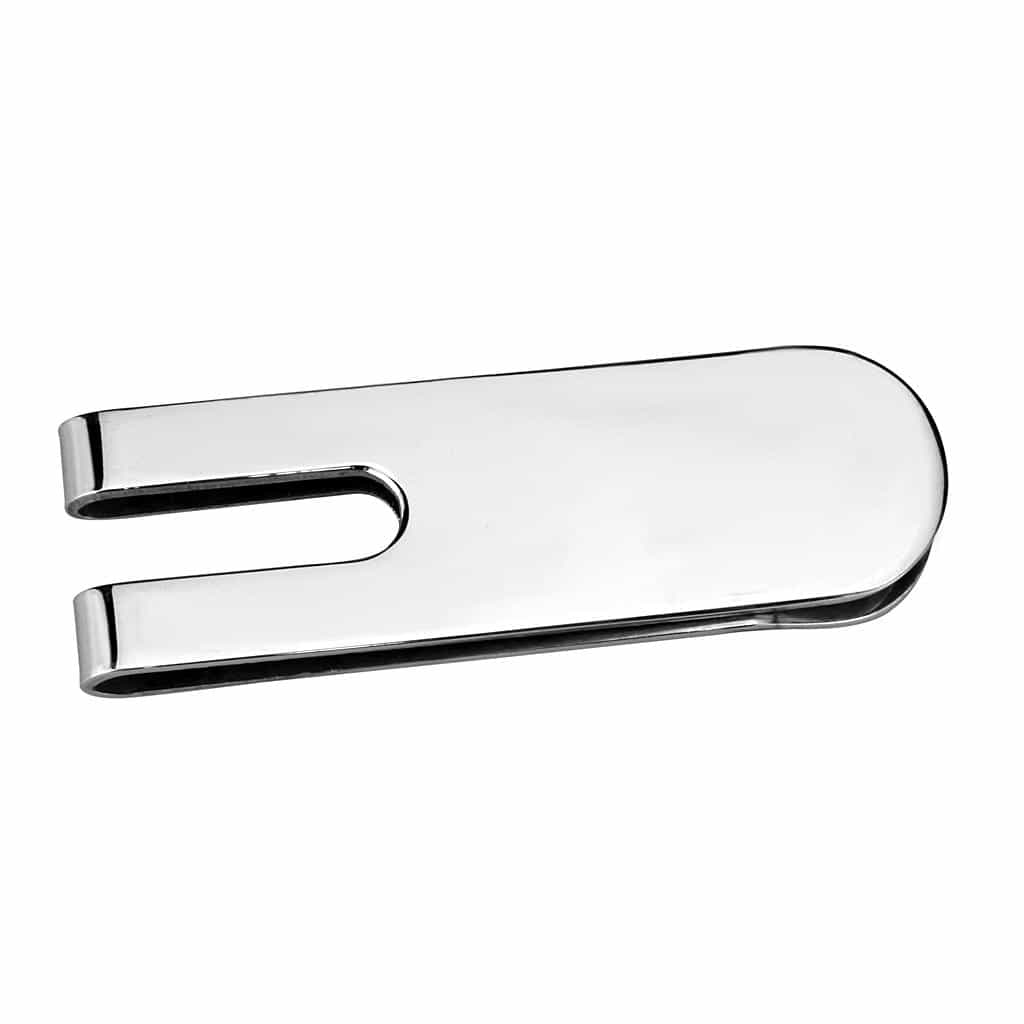 Brass Silver Polished Plain Slim Money Clip view 3
