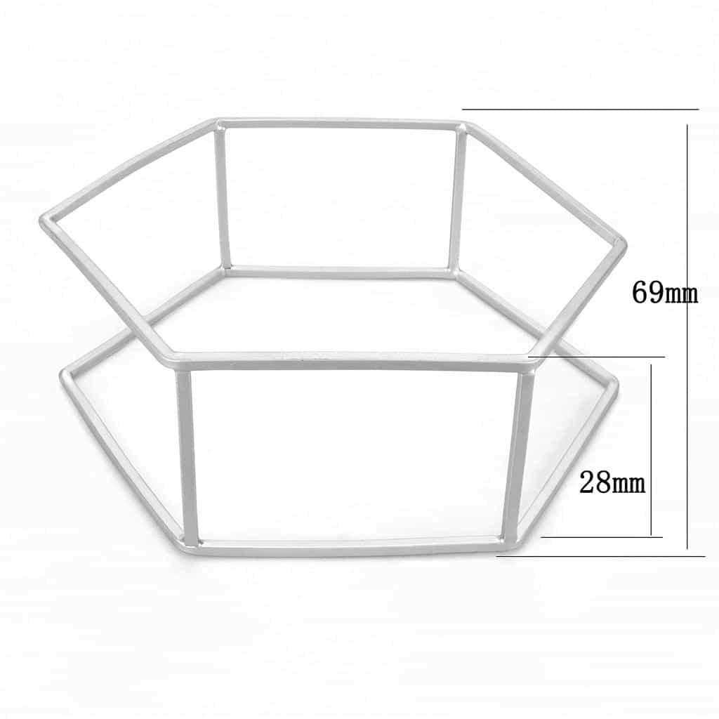 Brass Silver Geometric Hexagon Bangle Bracelet view 2