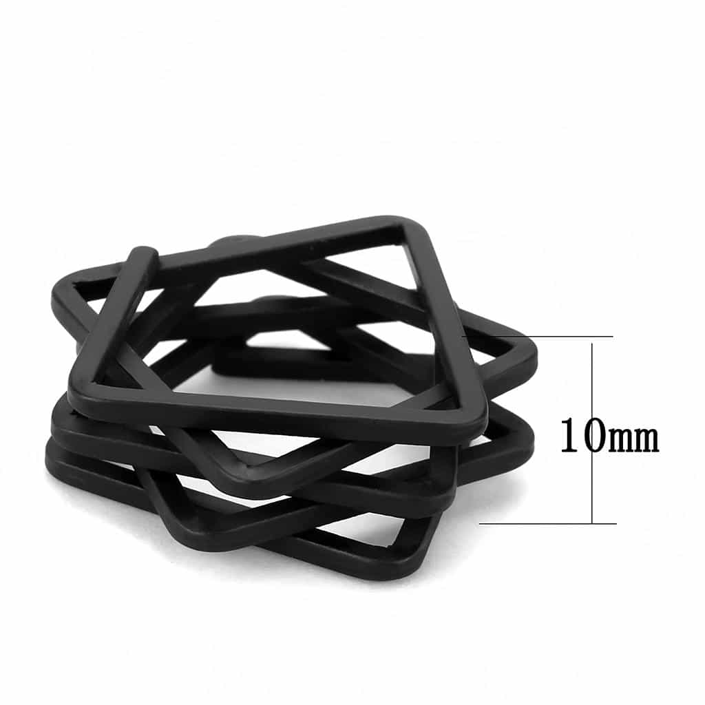 Brass Black IP Geometric Cage Ring | The Stainless Jewelry view 2