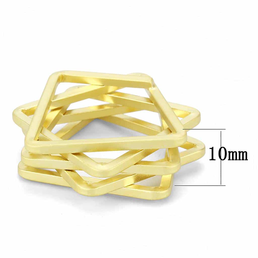 Brass Gold Geometric Cage Ring | The Stainless Jewelry view 2