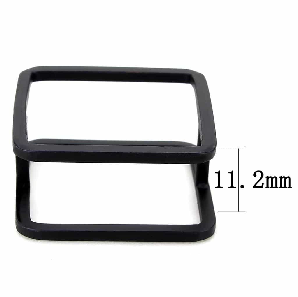 Brass Black IP Geometric Rectangle Open Ring view 2