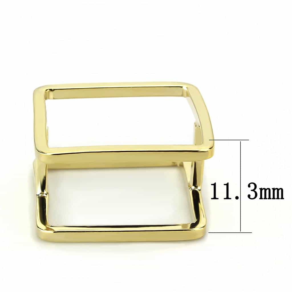 Brass Gold Geometric Rectangle Open Ring | The Stainless Jewelry view 2