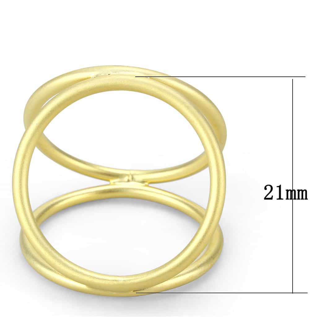 Brass Gold Triple Loop Interlocking Ring | The Stainless Jewelry view 2