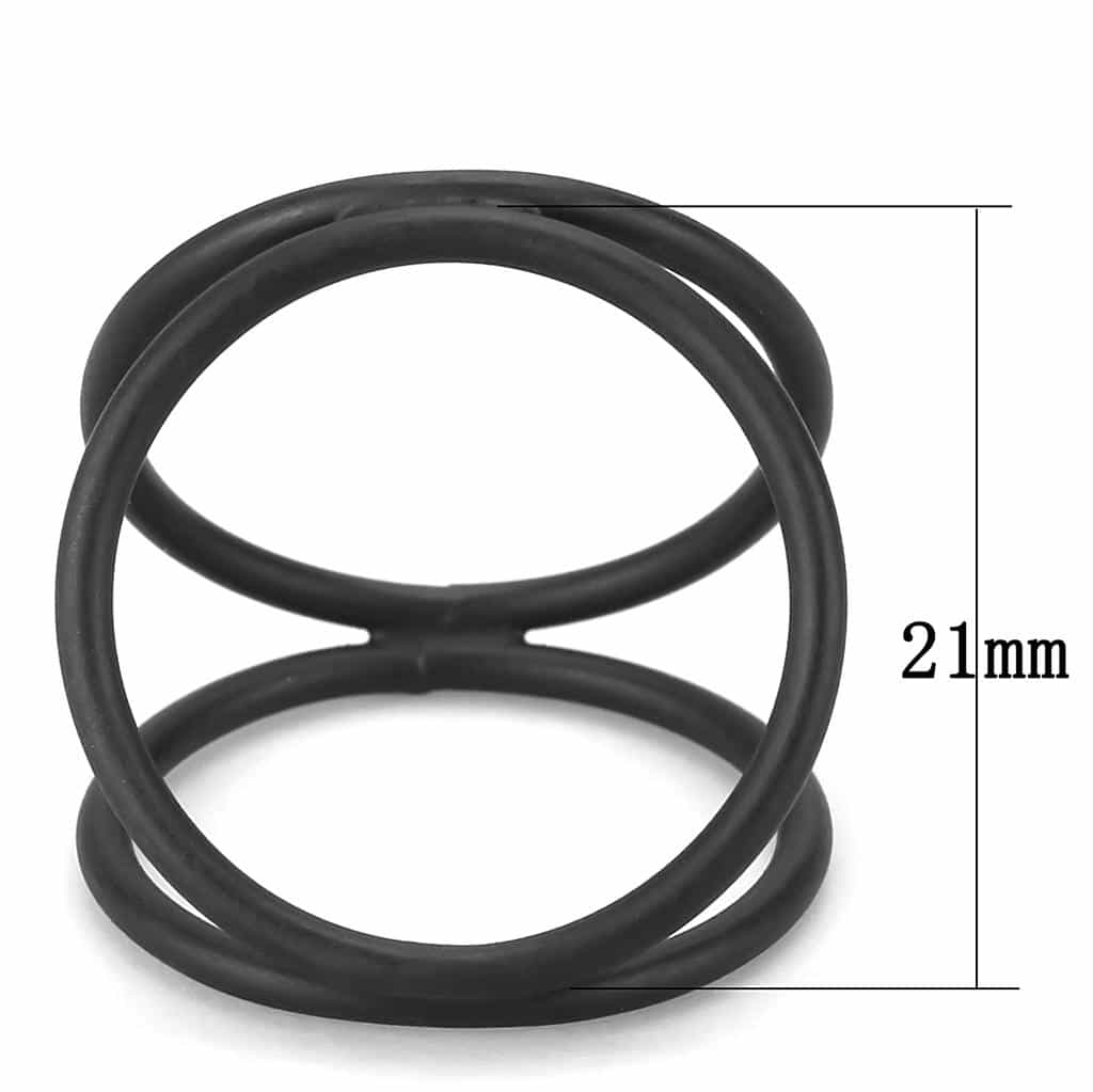 Brass Black IP Triple Loop Interlocking Ring view 2
