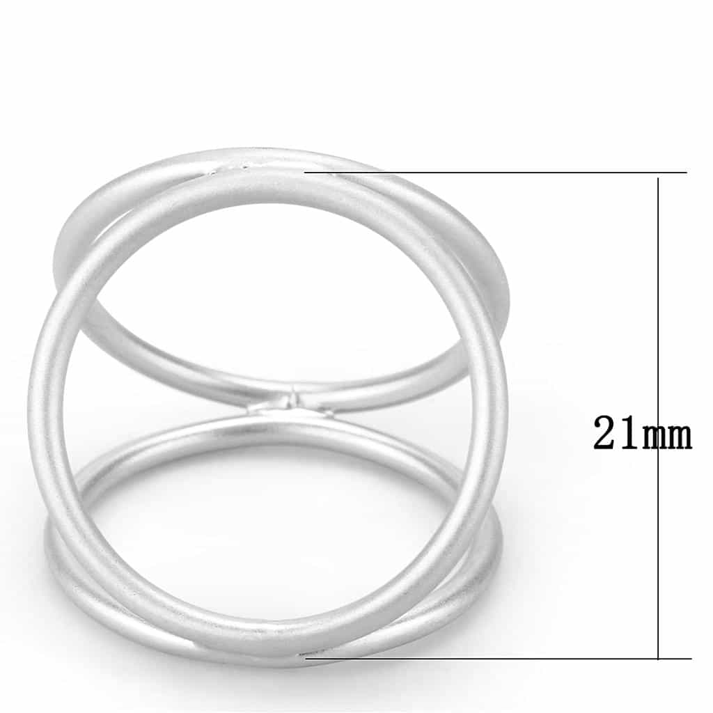 Brass Silver Triple Loop Interlocking Ring view 2