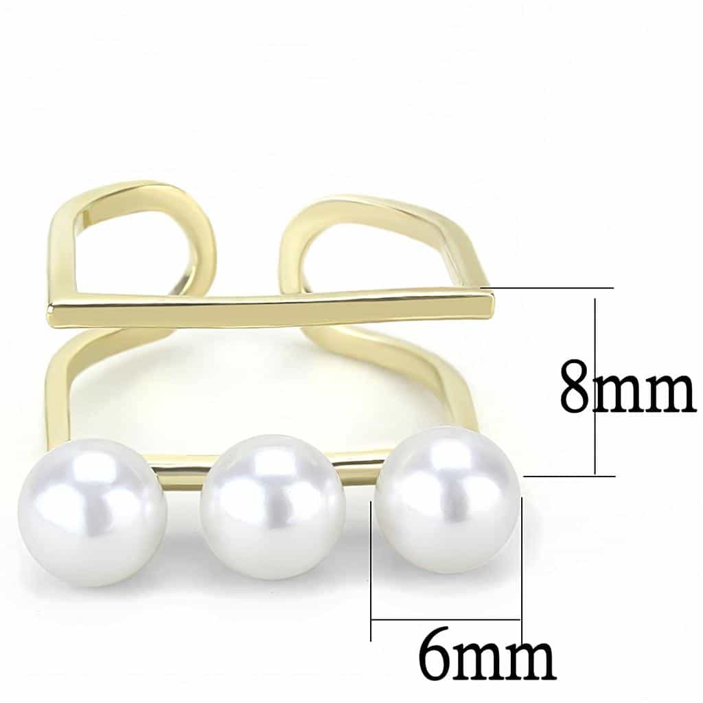 Brass Gold Pearl Music Note Open Ring | The Stainless Jewelry view 2