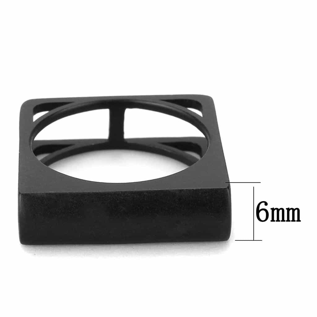 Brass Black IP Geometric Square Cage Ring | The Stainless Jewelry view 2