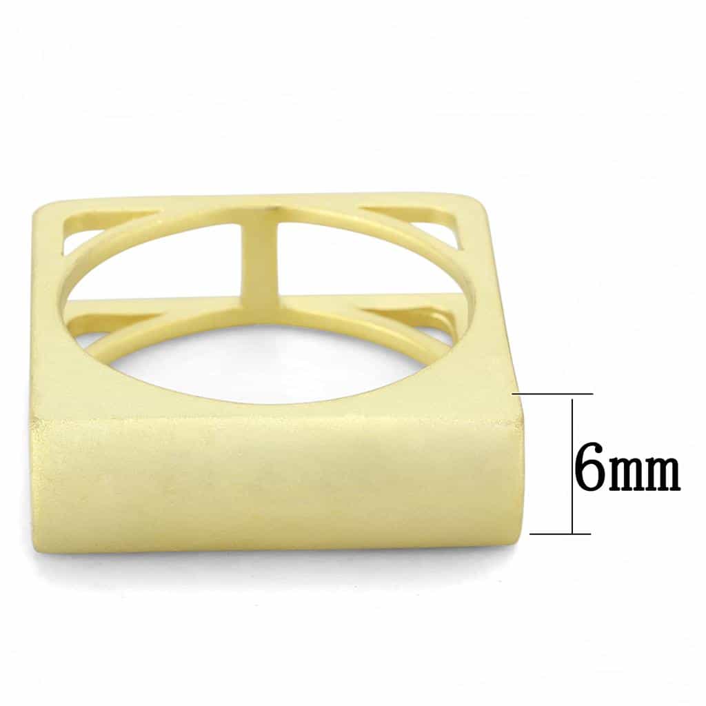 Brass Gold Geometric Square Cage Ring | The Stainless Jewelry view 2