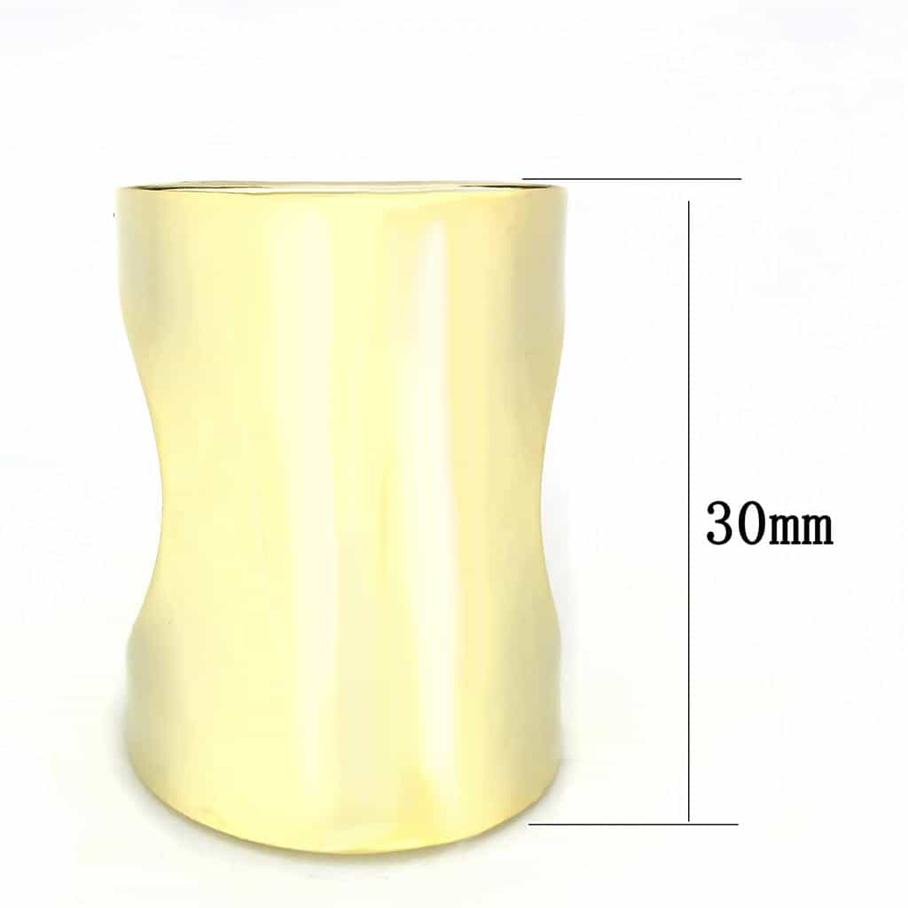 Brass Gold Polished Wide Cuff Ring | The Stainless Jewelry view 2