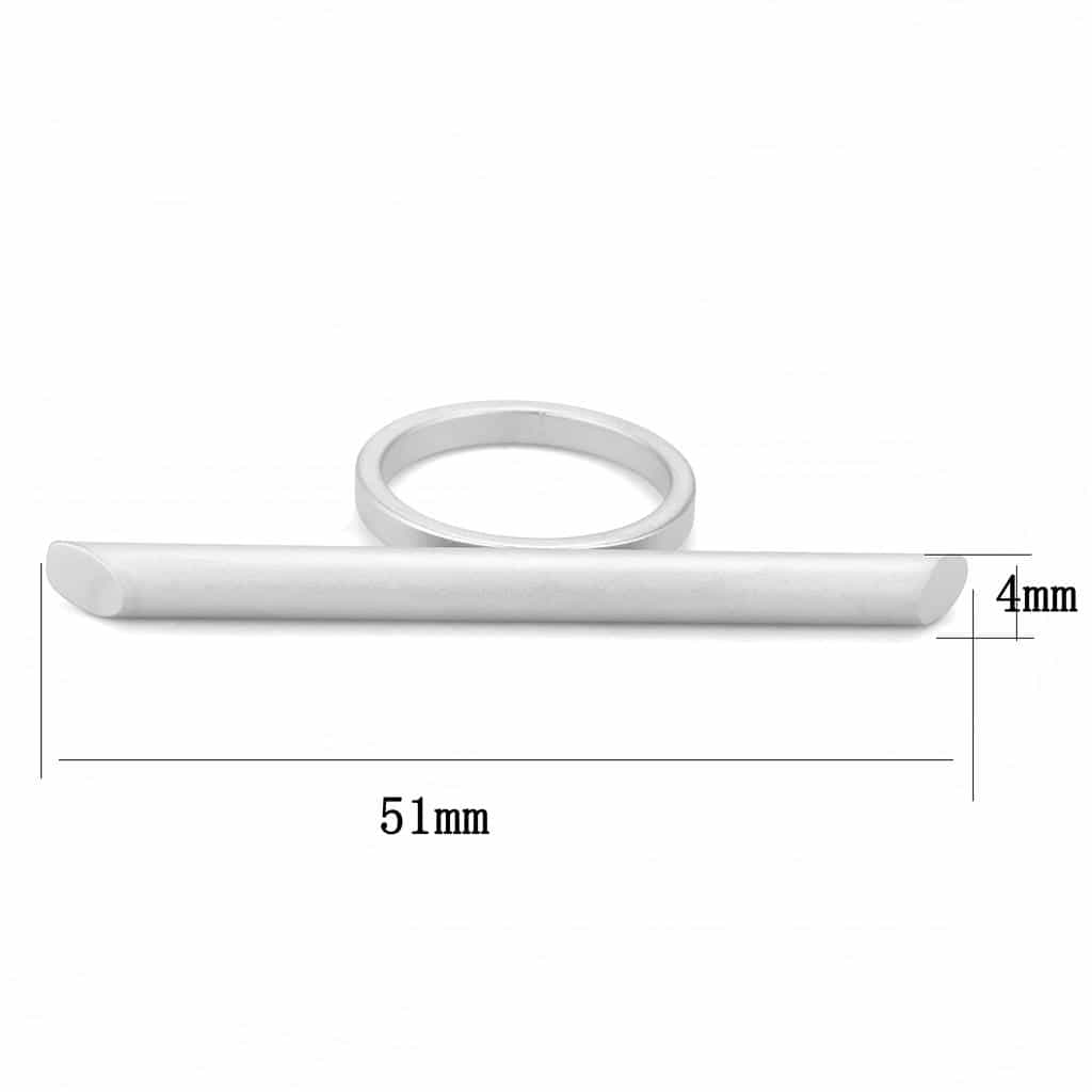 Brass Silver Minimalist Bar Circle Ring | The Stainless Jewelry view 2