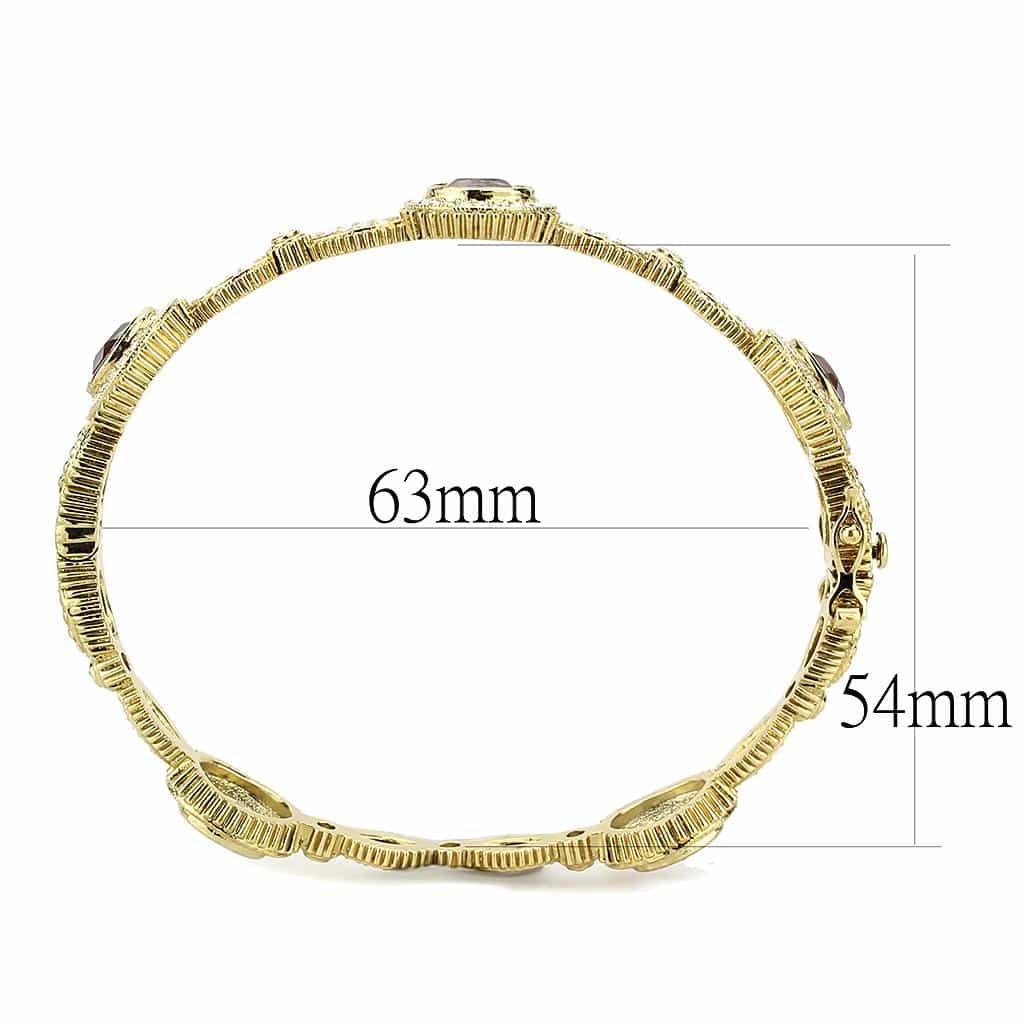 Brass Gold CZ Oval Halo Link Bracelet | The Stainless Jewelry view 3
