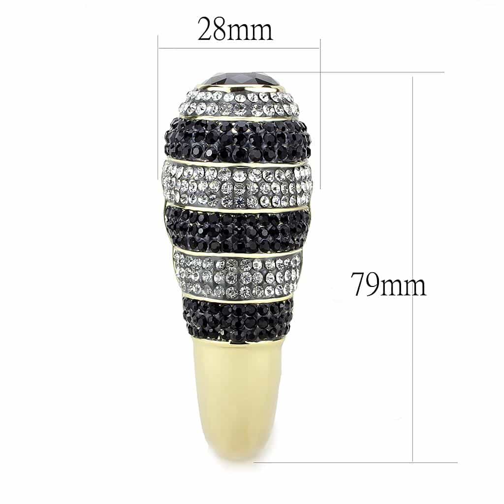 Brass Black IP CZ Pave Wide Bangle Bracelet view 4
