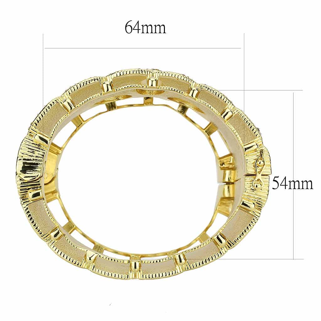 Brass Gold Pearl CZ Filigree Wide Cuff Bangle Bracelet view 3