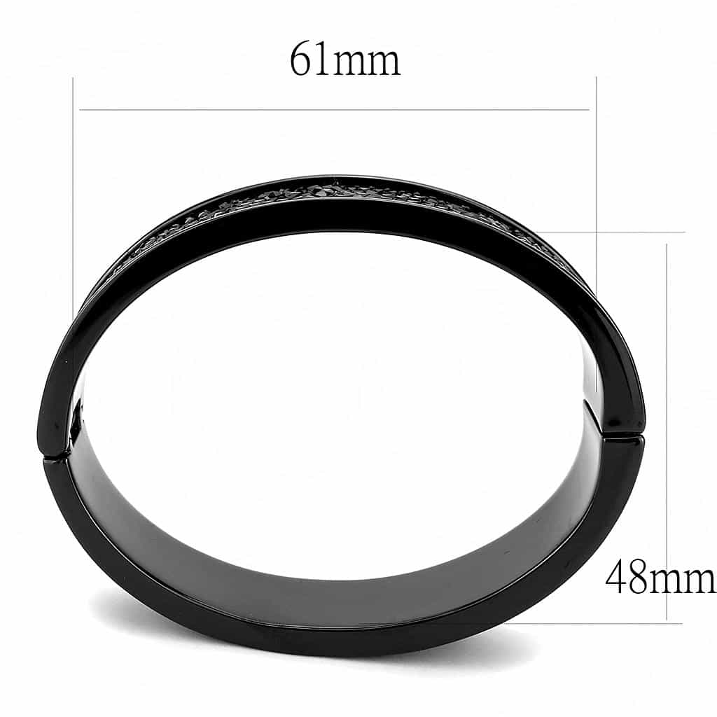 Brass Gunmetal Black Crystal Pave Wide Bangle Bracelet view 3
