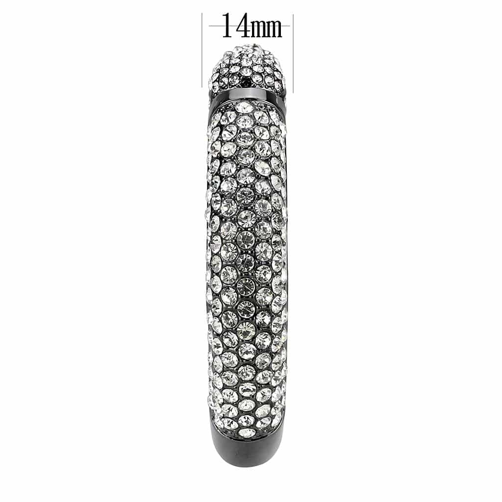 Brass Gunmetal Clear Crystal Pave Cuff Bangle Bracelet view 4