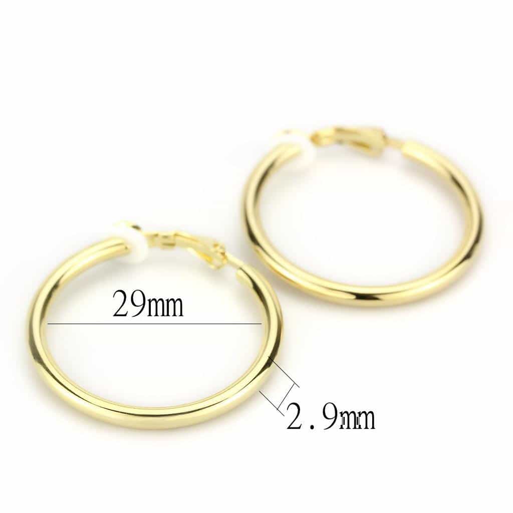 Brass Gold Polished Classic Hoop Earrings | The Stainless Jewelry view 2