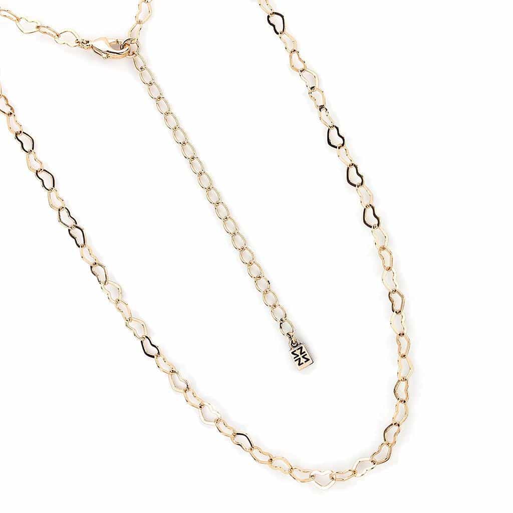 Brass Rose Gold Heart Link Chain Necklace | The Stainless Jewelry view 2