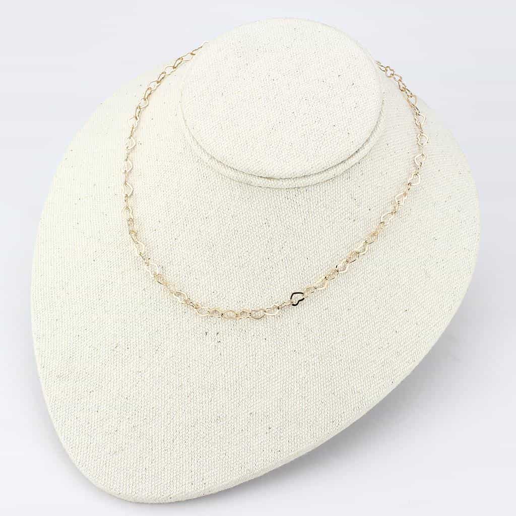 Brass Rose Gold Heart Link Chain Necklace | The Stainless Jewelry view 4