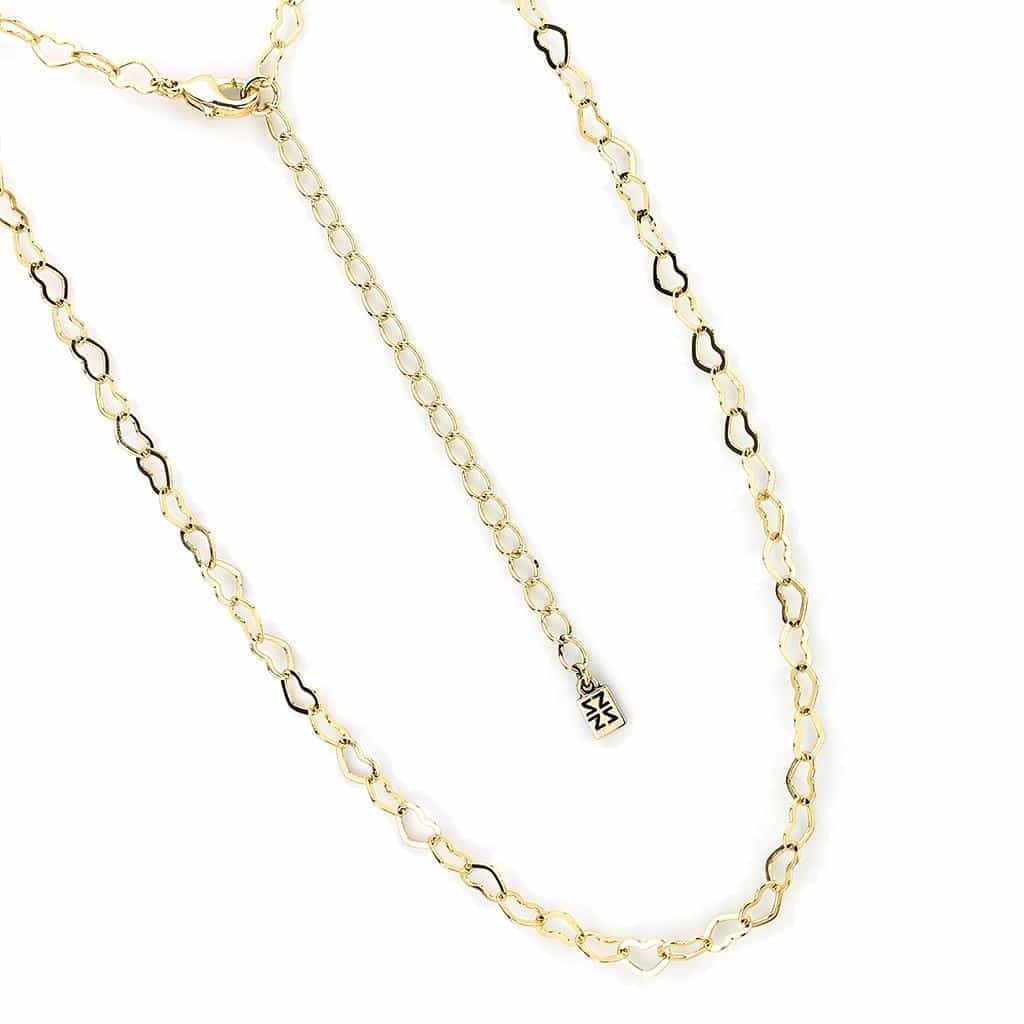 Brass Gold Heart Link Chain Necklace | The Stainless Jewelry view 2