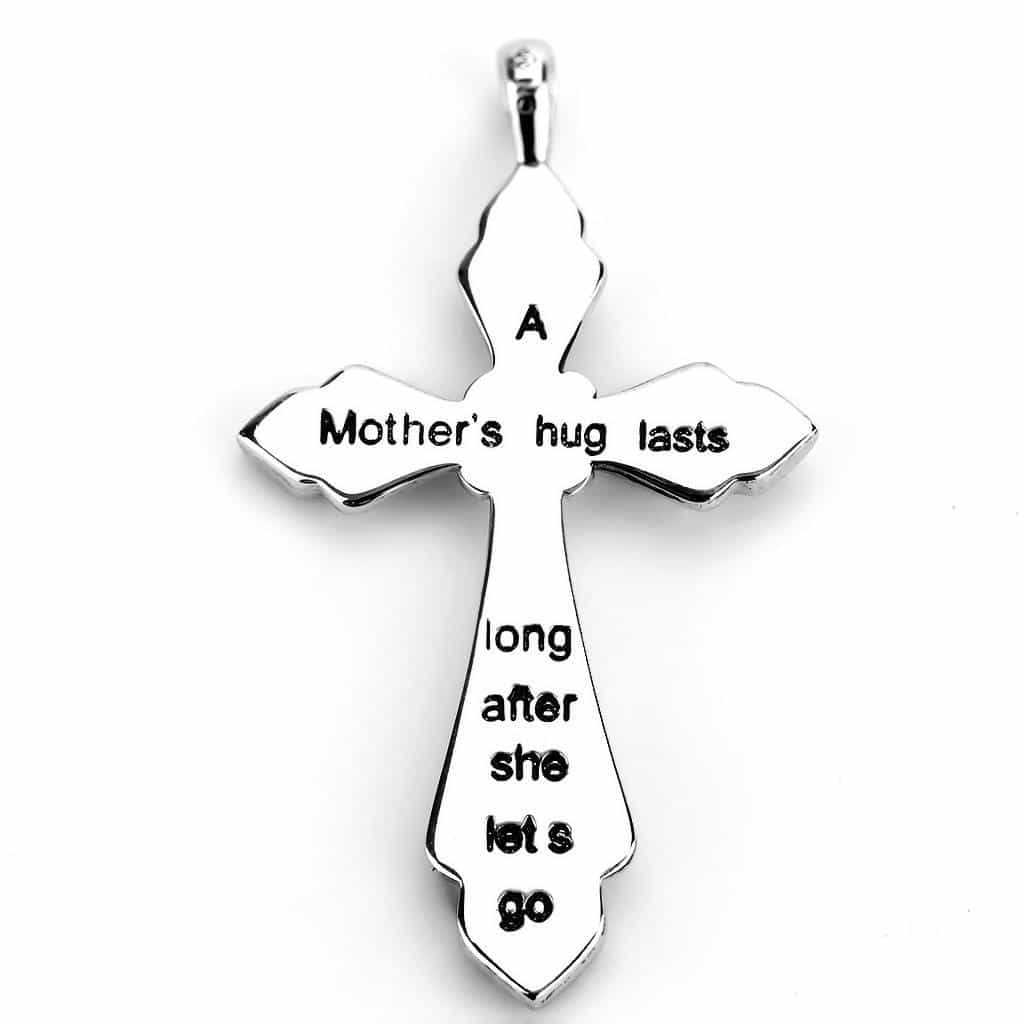 Brass Silver CZ Crucifix Cross Pendant Necklace view 3