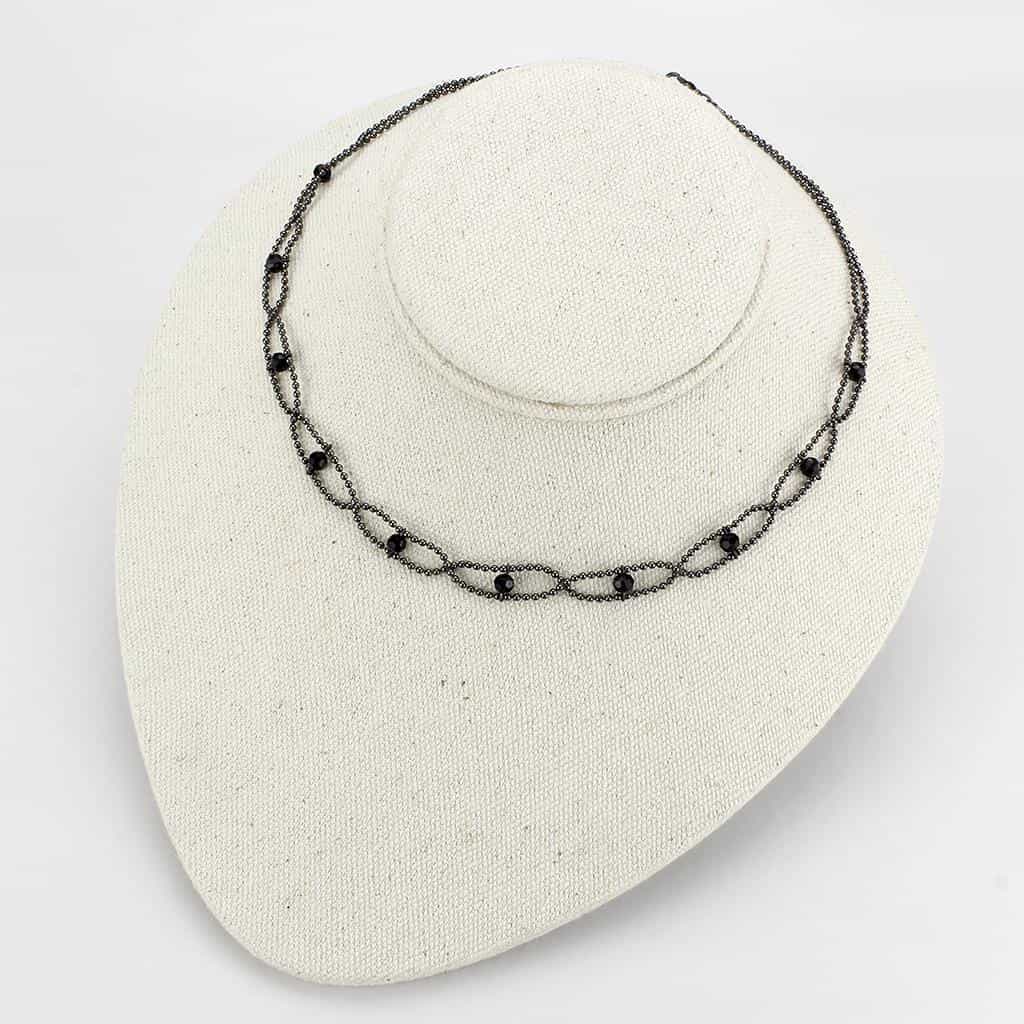 Brass Silver Oval Link Chain Choker Necklace view 3