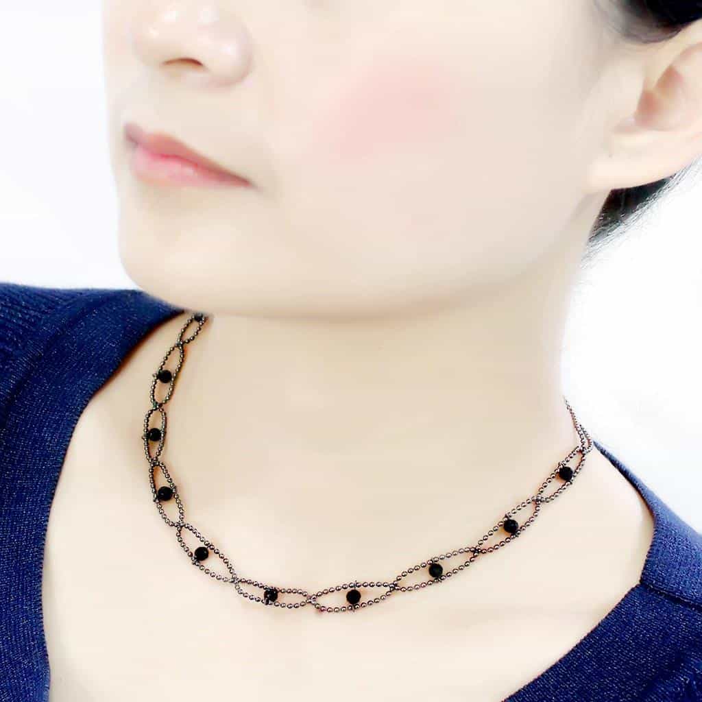 Brass Silver Oval Link Chain Choker Necklace view 4
