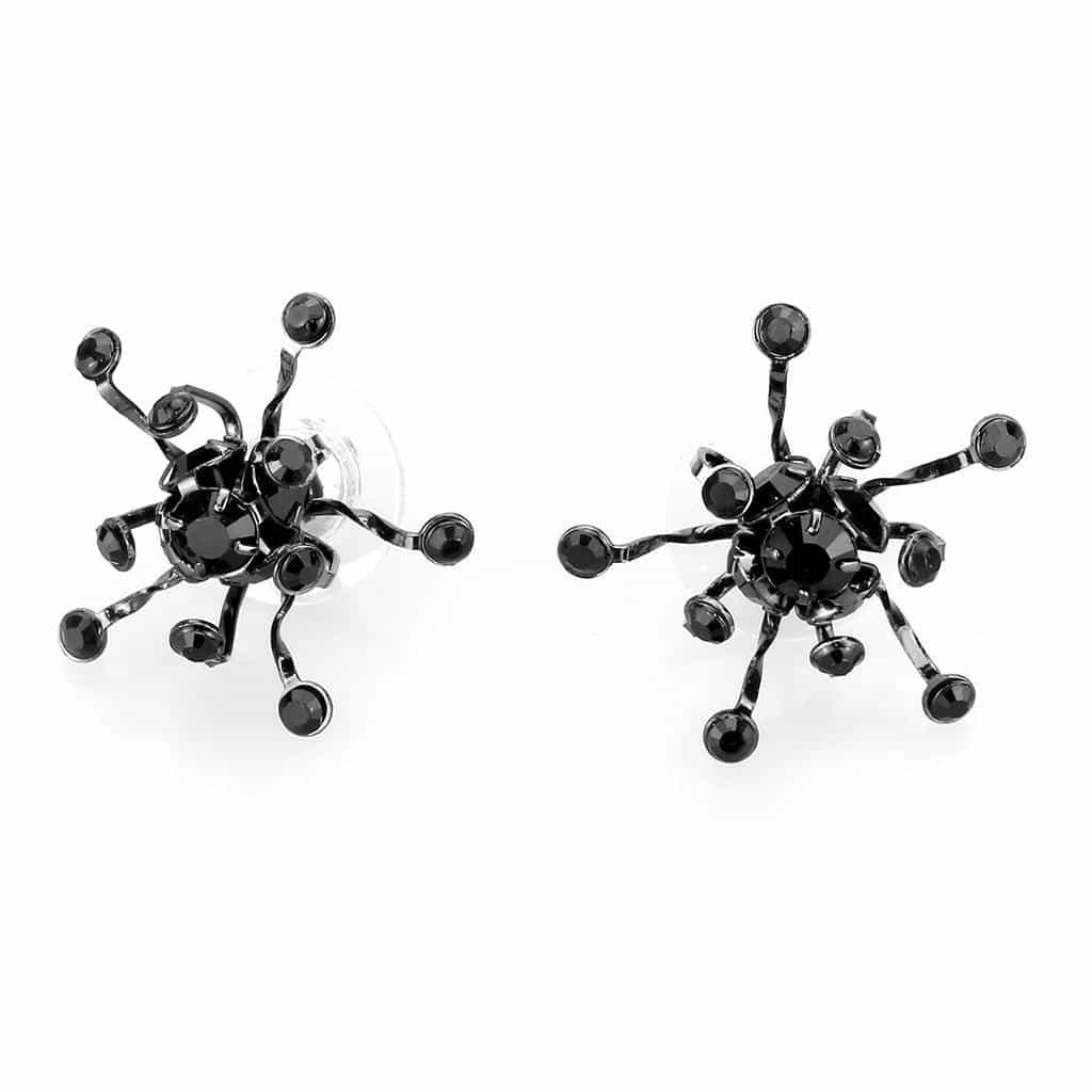 Brass Gunmetal Black Crystal Starburst Pendant Set Pendant view 3