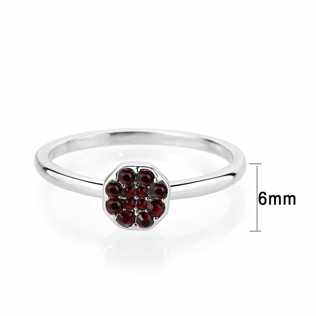 Brass Silver Garnet Crystal Flower Cluster Ring view 7