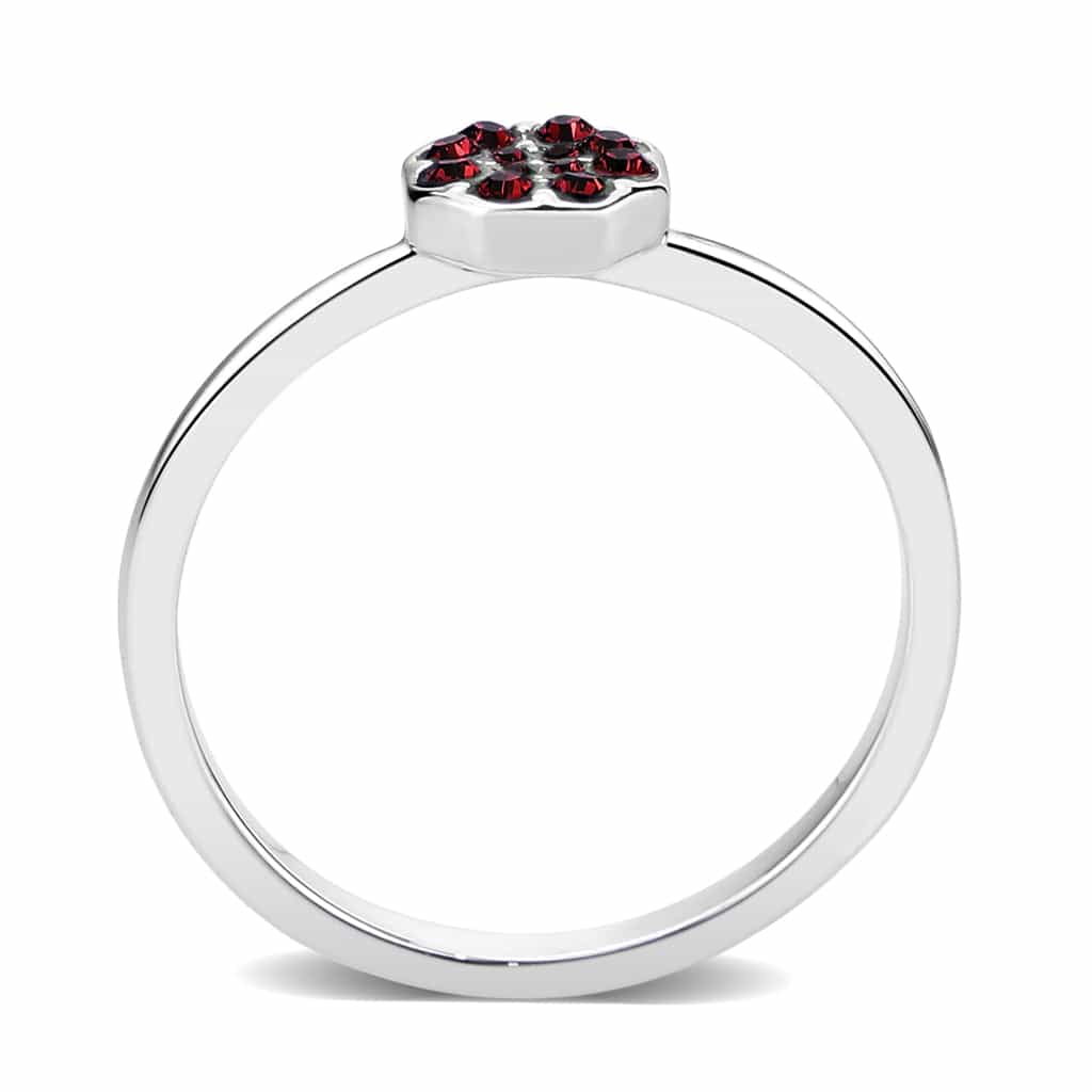Brass Silver Garnet Crystal Flower Cluster Ring view 9