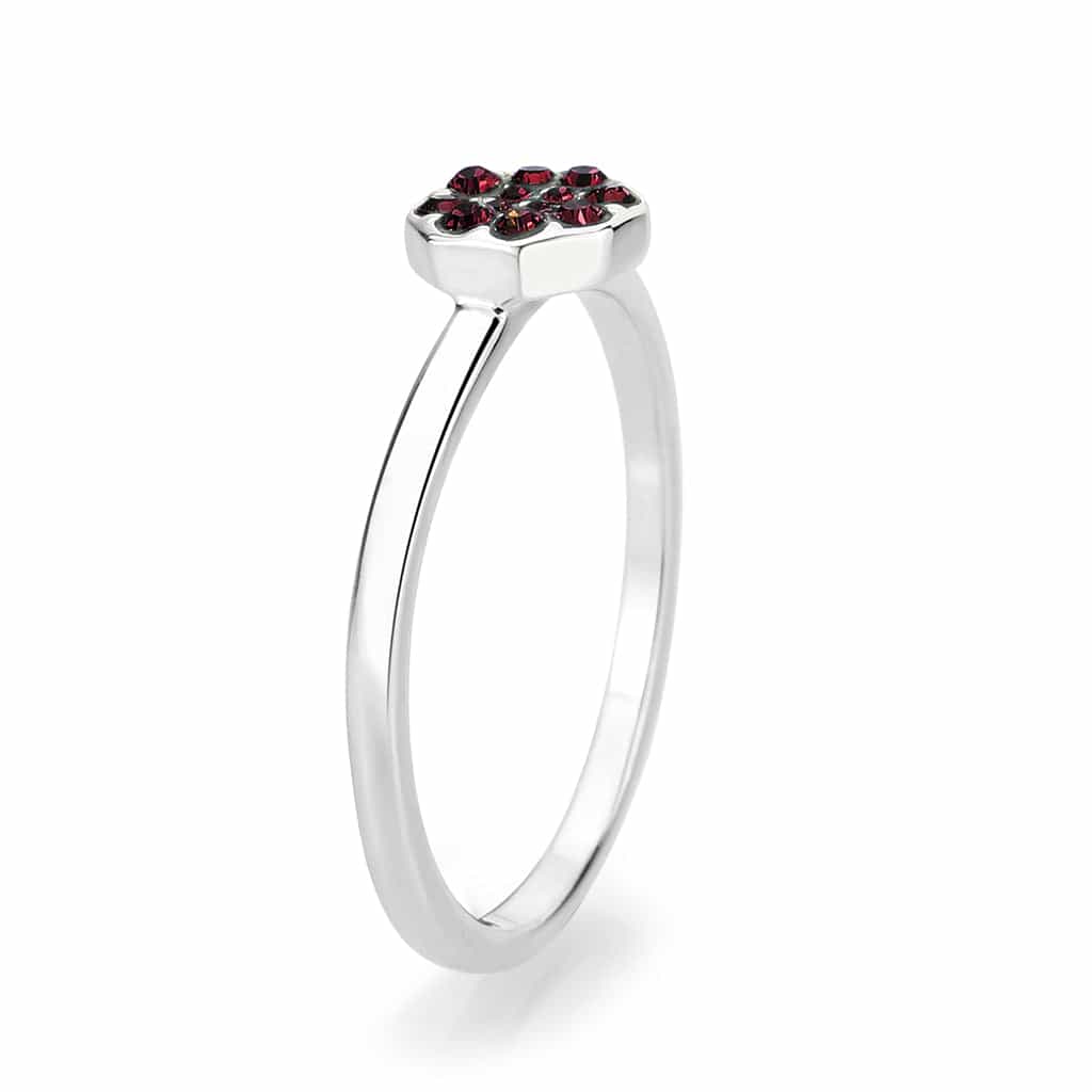 Brass Silver Garnet Crystal Flower Cluster Ring view 10