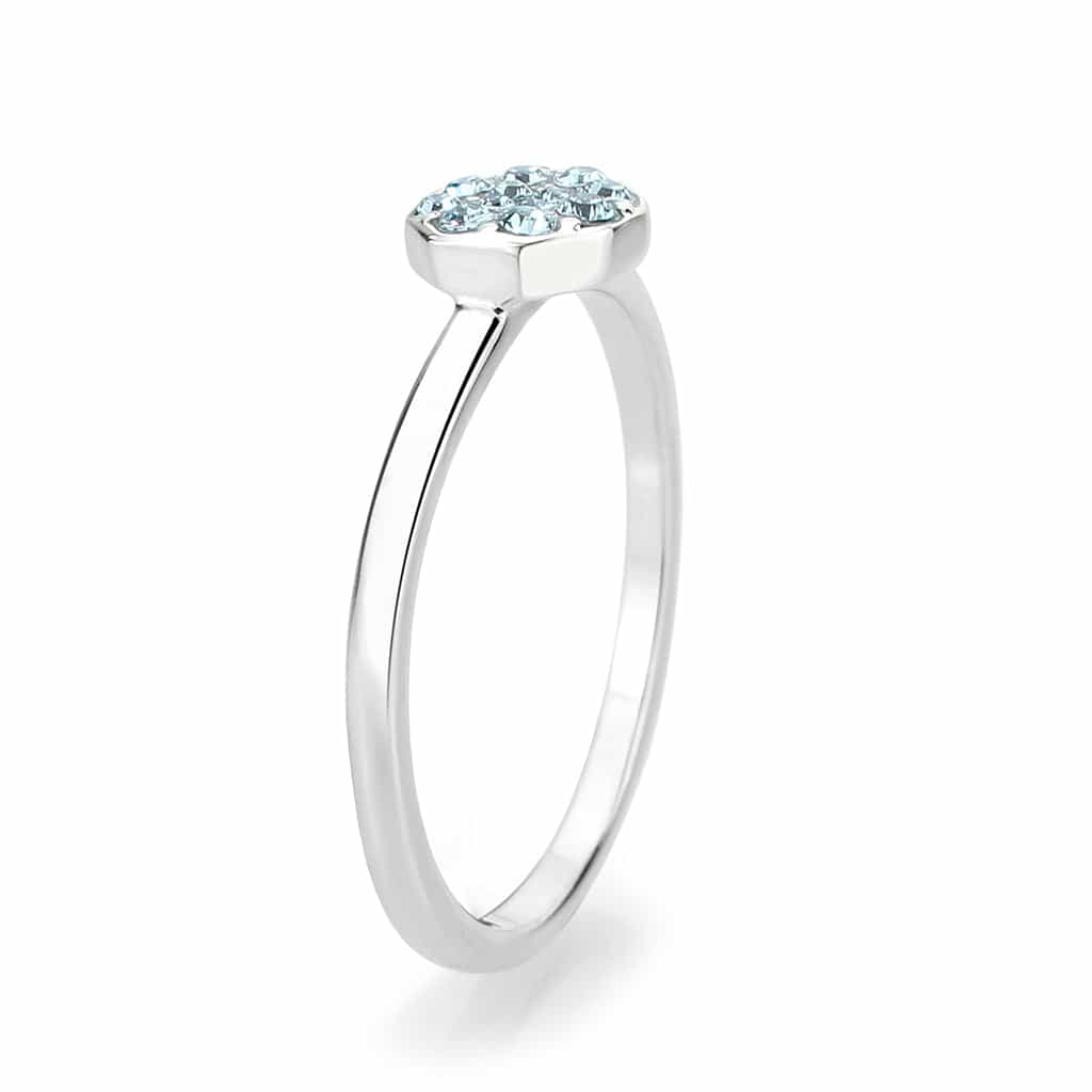 Brass Silver Aquamarine Crystal Flower Cluster Ring view 10