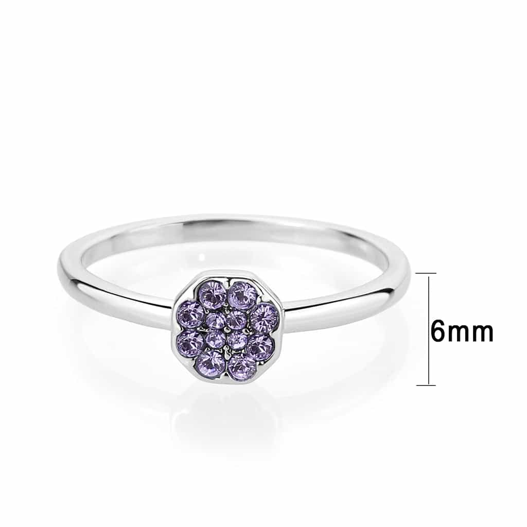 Brass Silver Tanzanite Crystal Flower Cluster Ring view 7