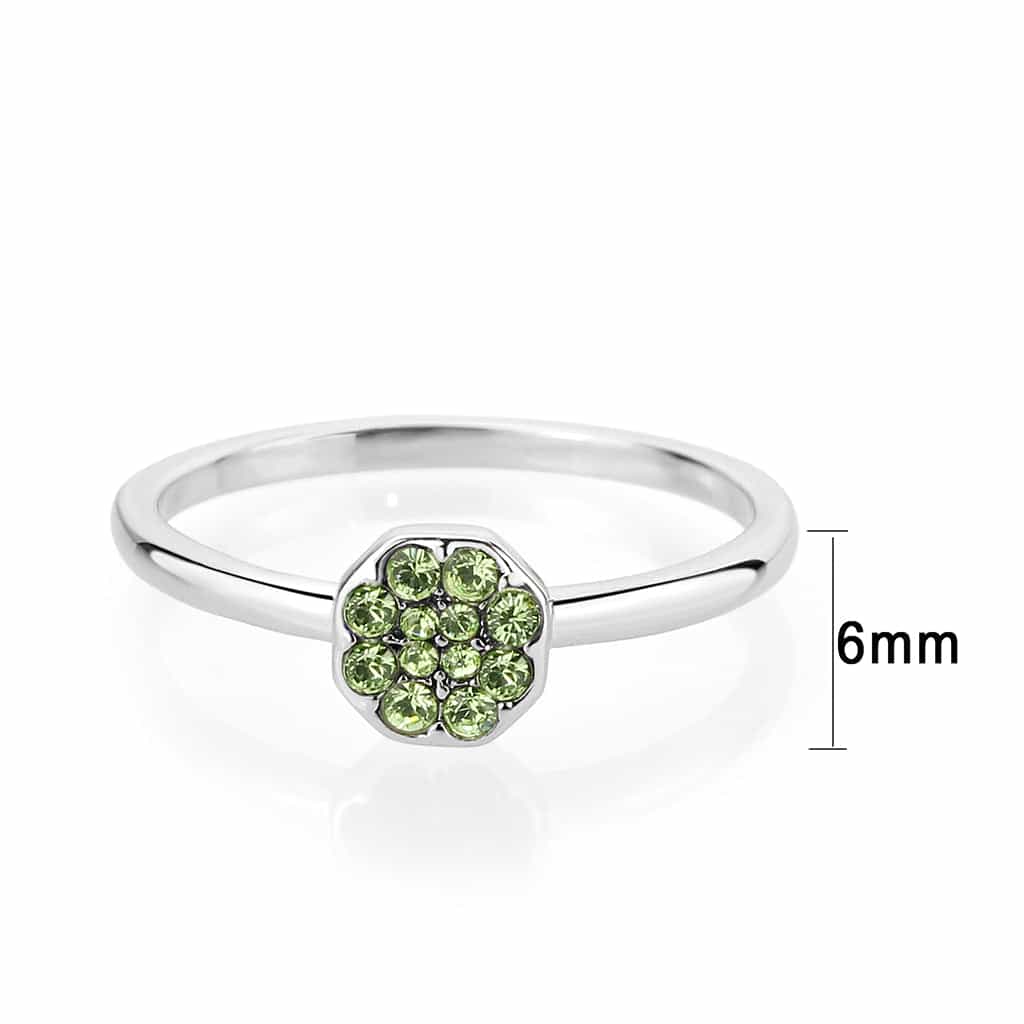 Brass Silver Peridot Crystal Flower Cluster Ring view 7