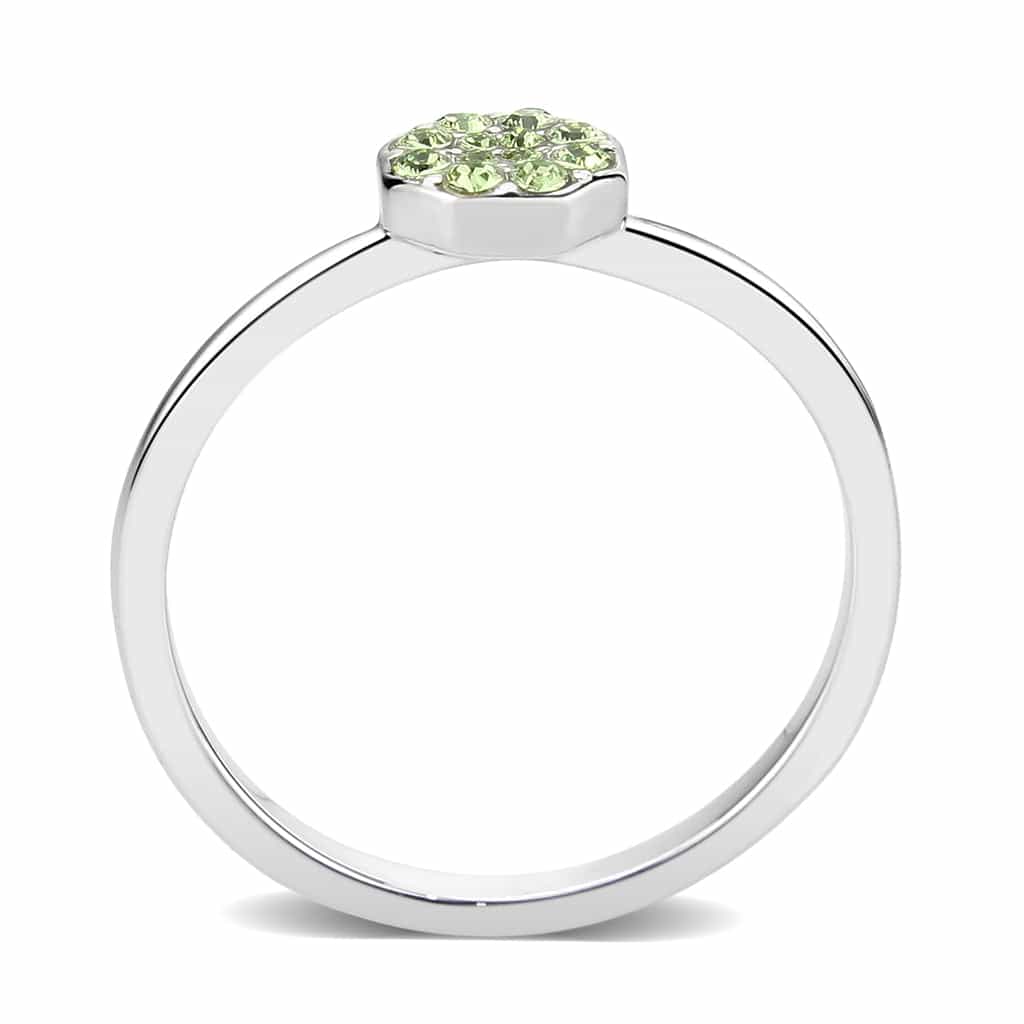 Brass Silver Peridot Crystal Flower Cluster Ring view 4