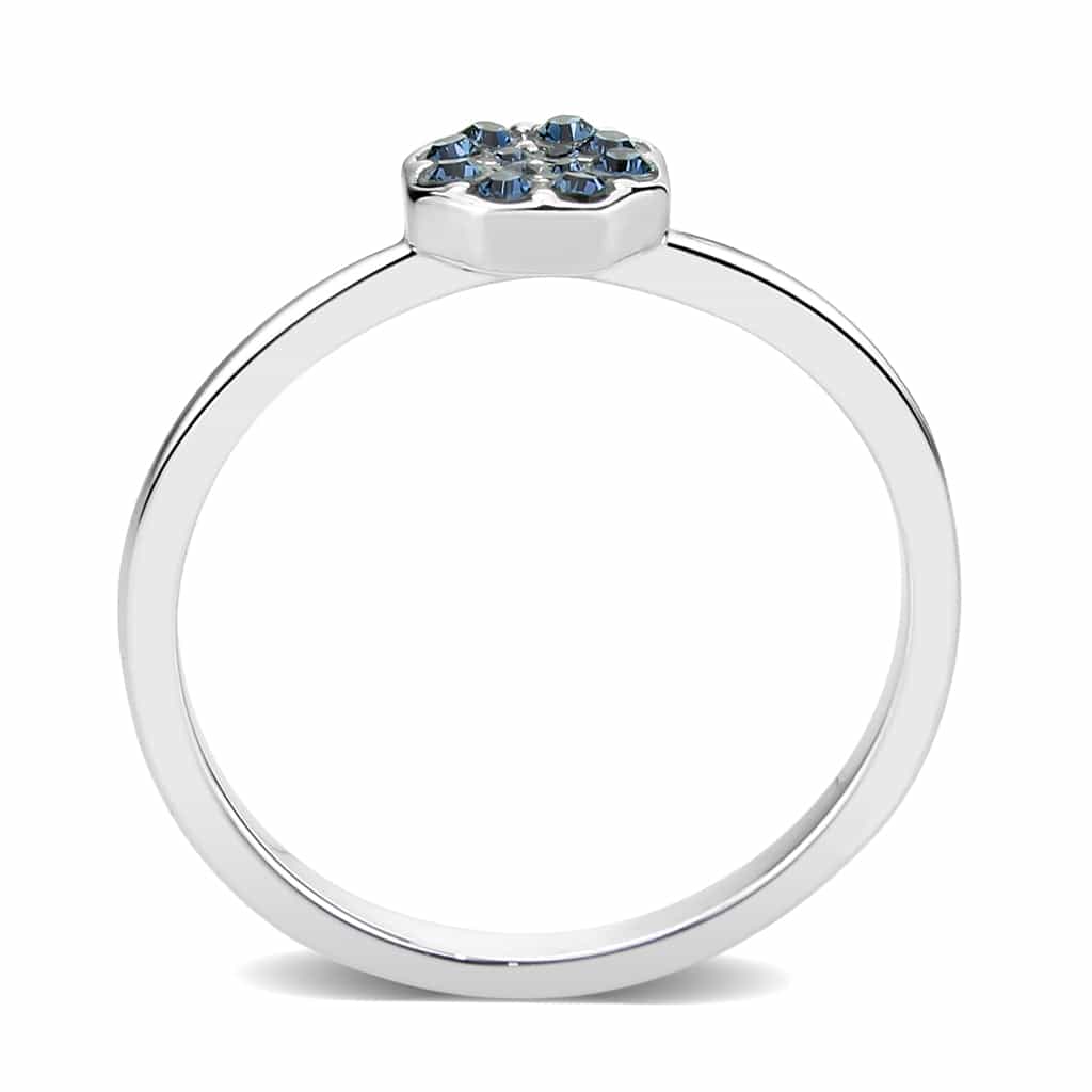 Brass Silver London Blue Crystal Flower Cluster Ring view 9