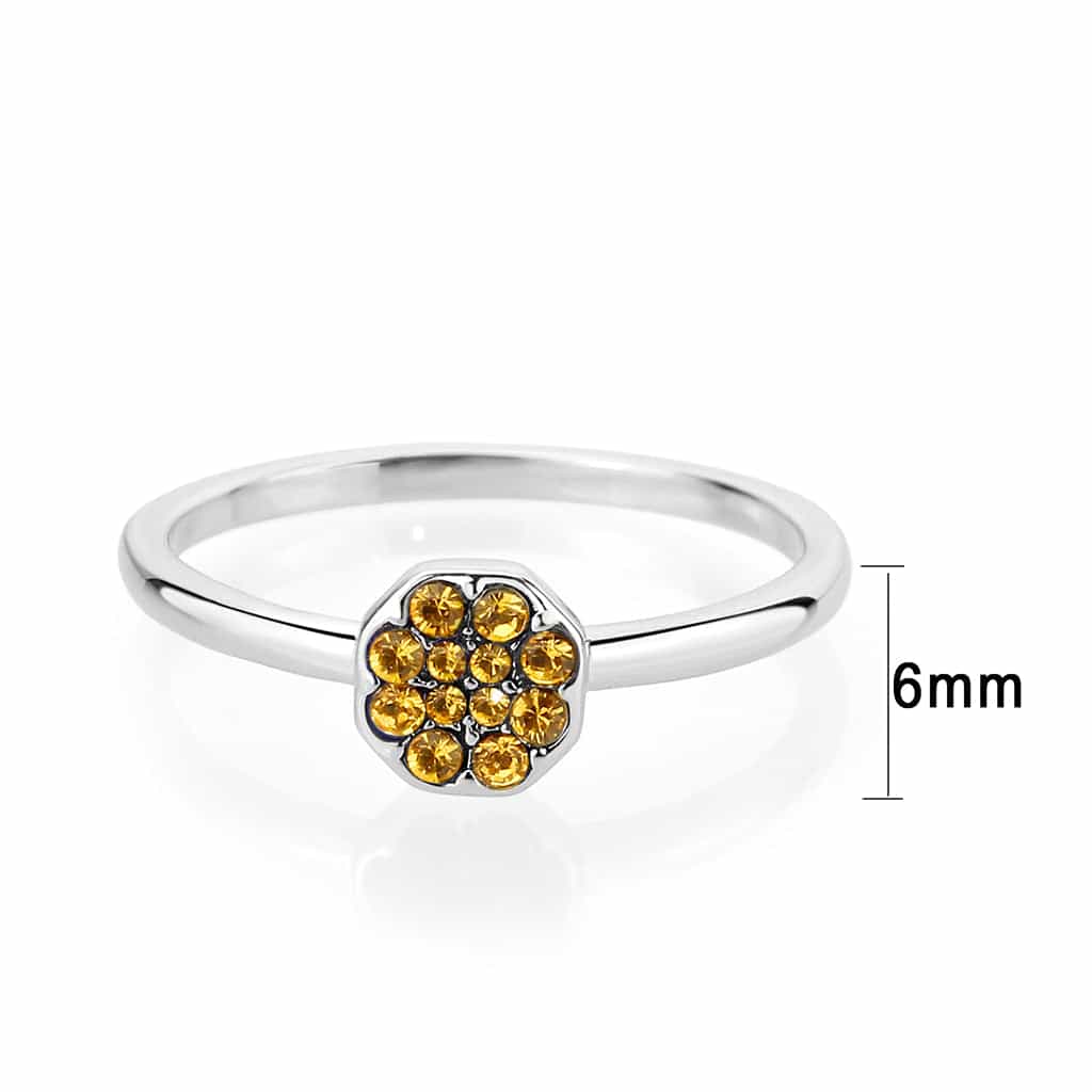 Brass Silver Topaz Crystal Flower Cluster Ring view 7