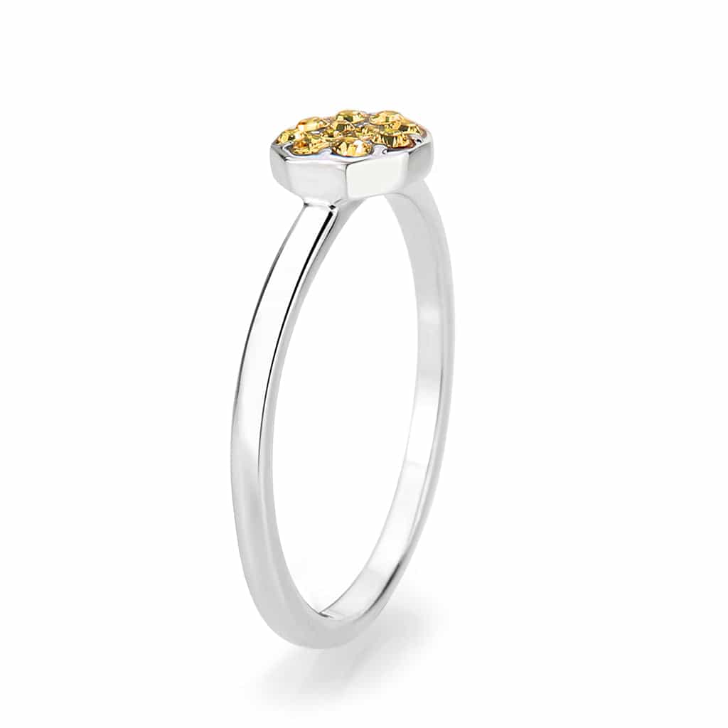 Brass Silver Topaz Crystal Flower Cluster Ring view 10
