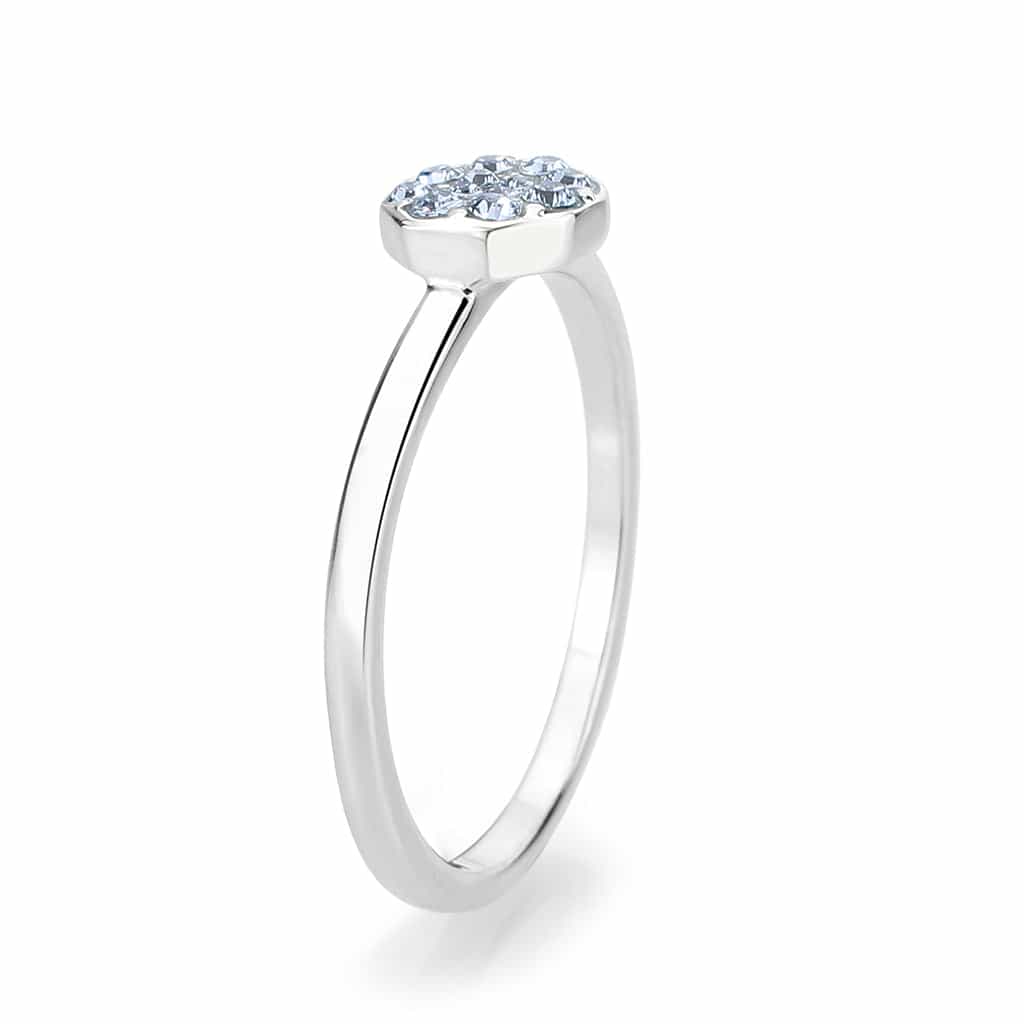 Brass Silver Light Sapphire Crystal Flower Cluster Ring view 10