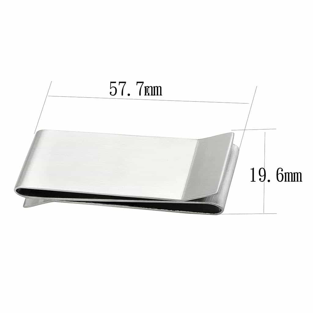 Stainless Steel Silver Polished Plain Money Clip LO877 view 2