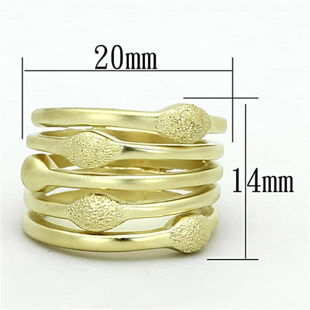 Brass Gold Matte Textured Multi Row Stacking Band Ring view 2